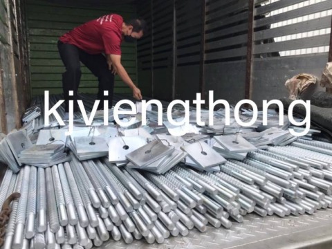 เหล็กข้ออ้อยรีดเกลียวพร้อมเพลทชุบ zinc